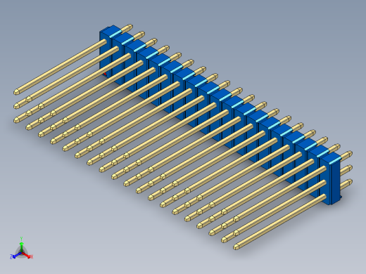 彩色公头100mil（2.54mm）系列-DS1021_blue_3x19p_100mil_Type19_rev1.0