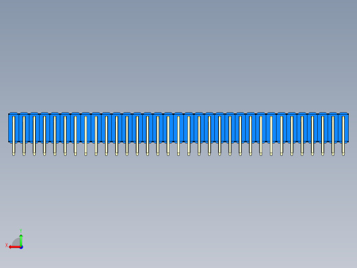 彩色公排针 100mil 2.54mm 系列-DS1022_blue_3x33p_100mil_TypeD_rev1.0后视缩略图