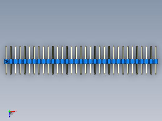 彩色公排针 100mil 2.54mm 系列-DS1022_blue_3x33p_100mil_TypeD_rev1.0俯视缩略图