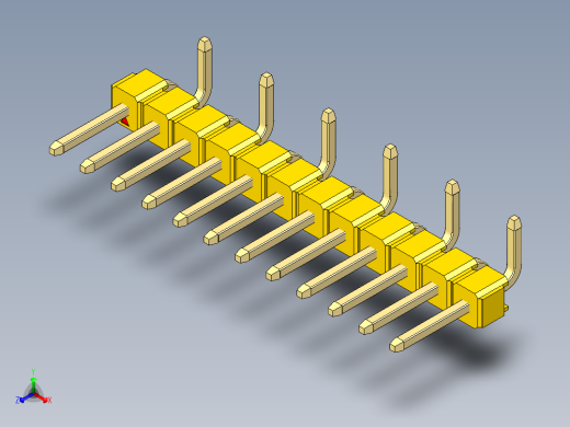 彩色公排针 100mil 2.54mm 系列-DS1022_yellow_12p_100mil_Type_SMT_R2_rev1.0