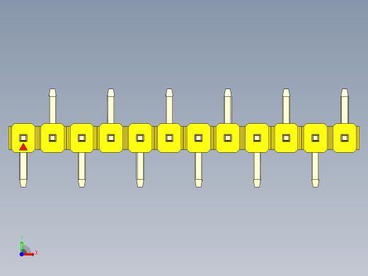 彩色公排针 100mil 2.54mm 系列-DS1022_yellow_12p_100mil_Type_SMT_R2_rev1.0前视缩略图