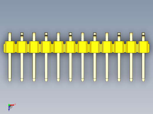 彩色公排针 100mil 2.54mm 系列-DS1022_yellow_12p_100mil_Type_SMT_R2_rev1.0俯视缩略图