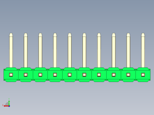 彩色公排针 100mil 2.54mm 系列-DS1022_green_10p_100mil_TypeU_rev1.0后视缩略图