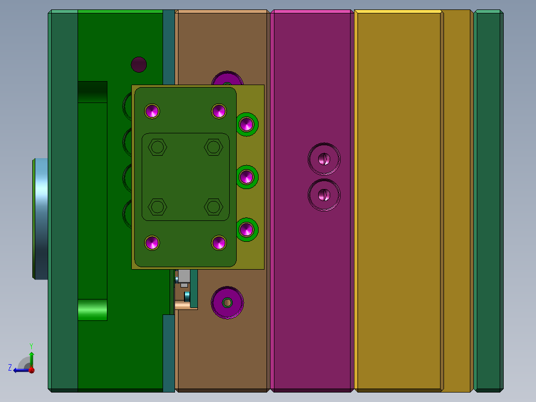 全3D包胶模具右视图