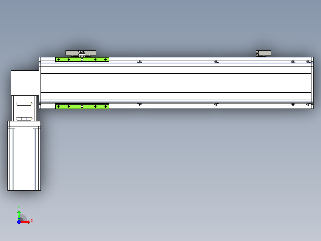 同步带滑台-半封闭B13-L90-S450-L-Z86-D3前视图