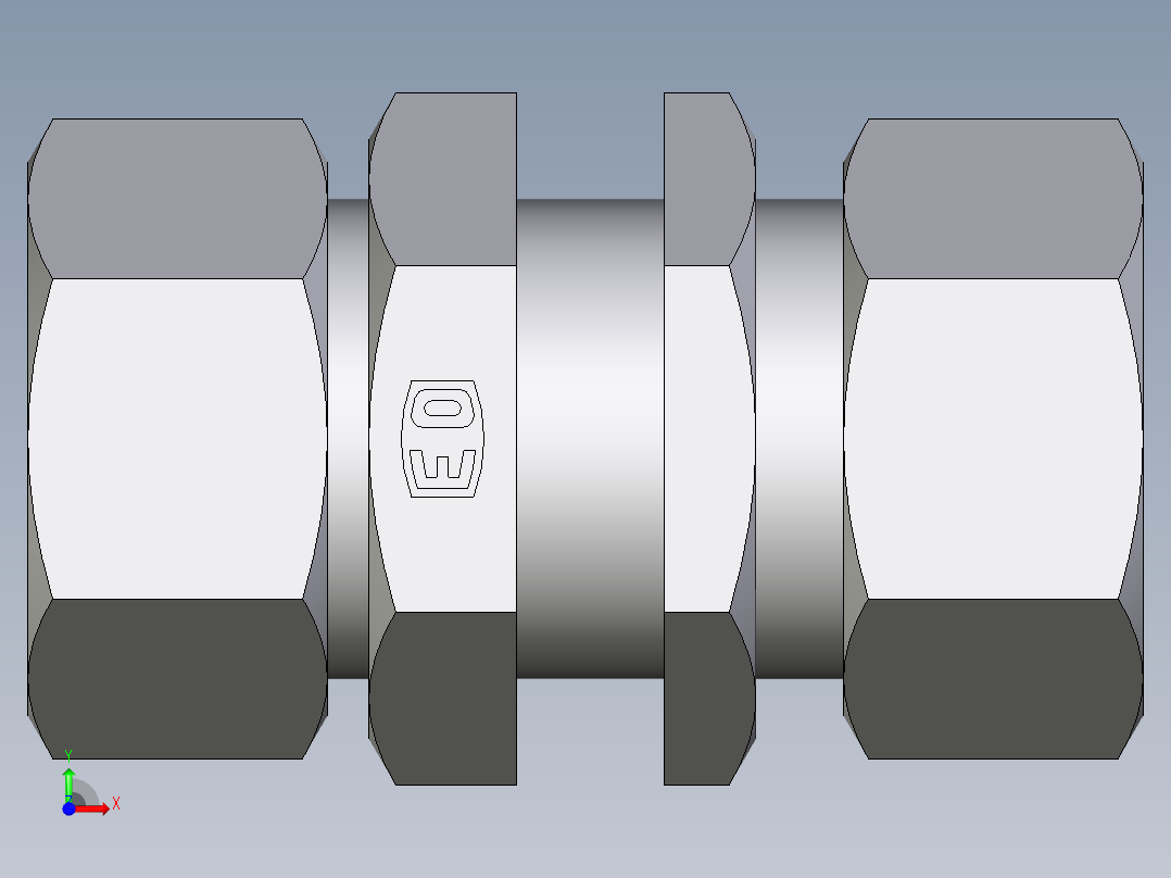 卡套式工业通用硬管接头EO_Bulkhead_union_SV38S71前视图