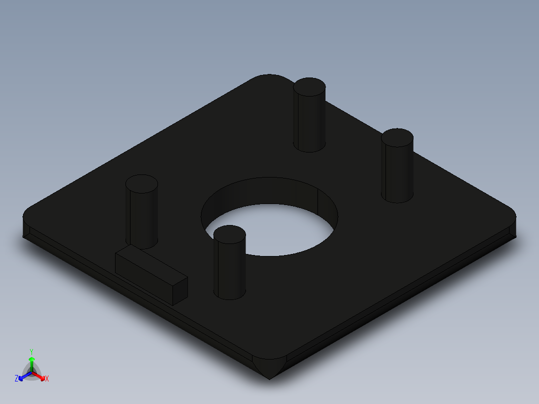 型材-BR 45X45 COVER CAP WITH HOLE KJN523442正等轴测图