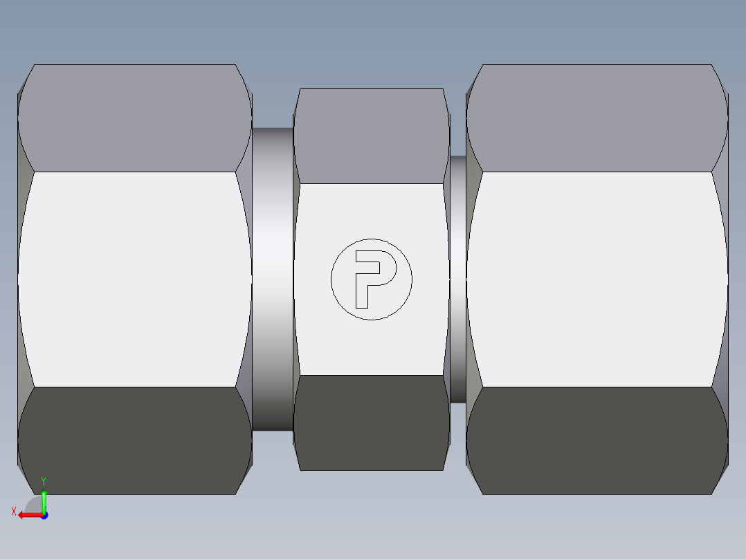 卡套式工业通用硬管接头EO_Distance_piece_adapter_DA15ZL71后视图