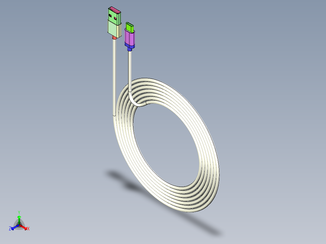 Usb c型电缆盘绕