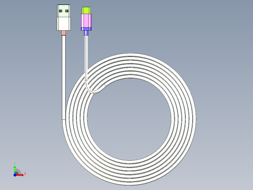 Usb c型电缆盘绕前视缩略图