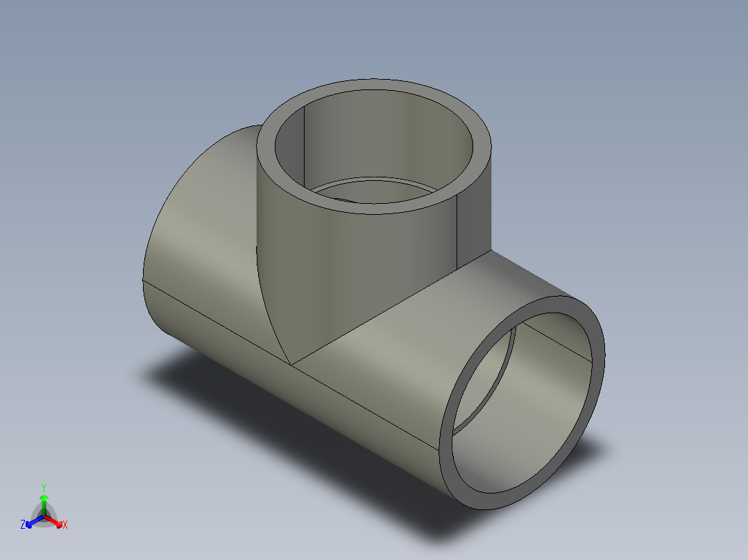 船舶管路系统SeaCor_Tee_SxSxS_37J101030_3in主视图