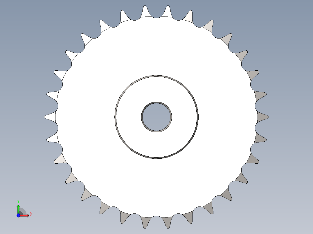 50A 30齿 链轮前视图