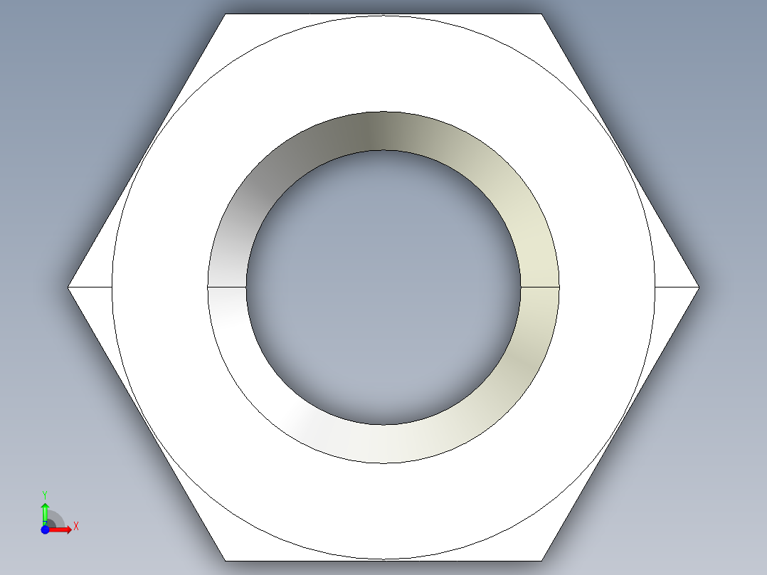 螺帽(長型)2309-3D多系列多零件图纸模型前视图