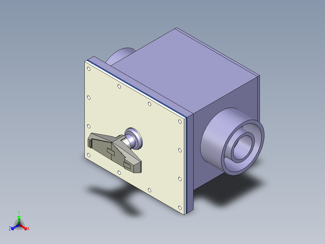 [PVC x PVC_EPDM] 手动阀箱外手柄Manual Vavle Box-External Handle主视图