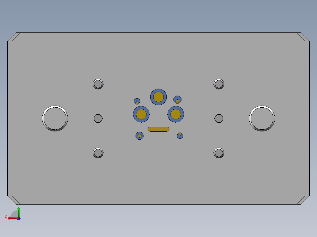筒形件冲底孔模具后视图