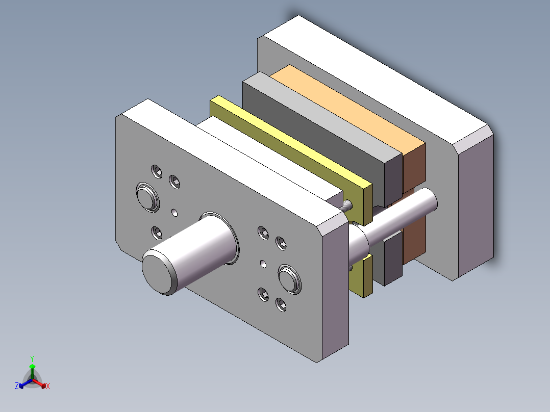 筒形件冲底孔模具正等轴测图