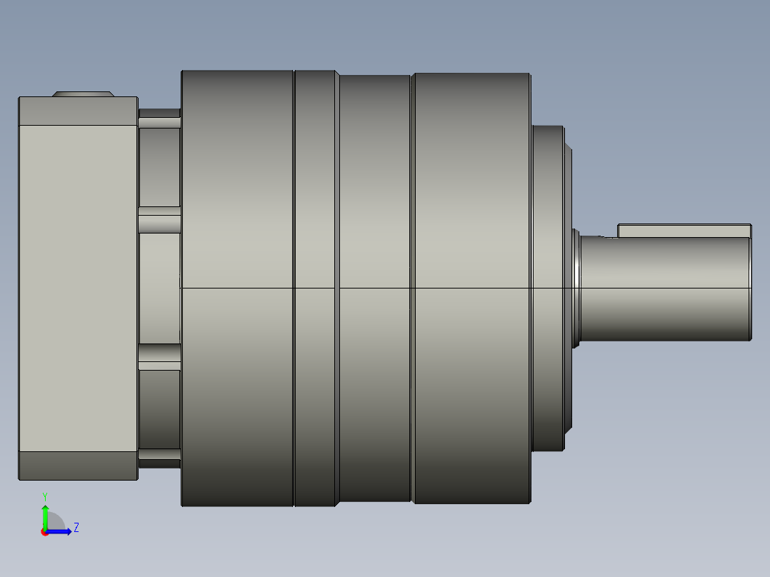 多摩川行星减速机TL-090-L1-19DC19（45度）左视图