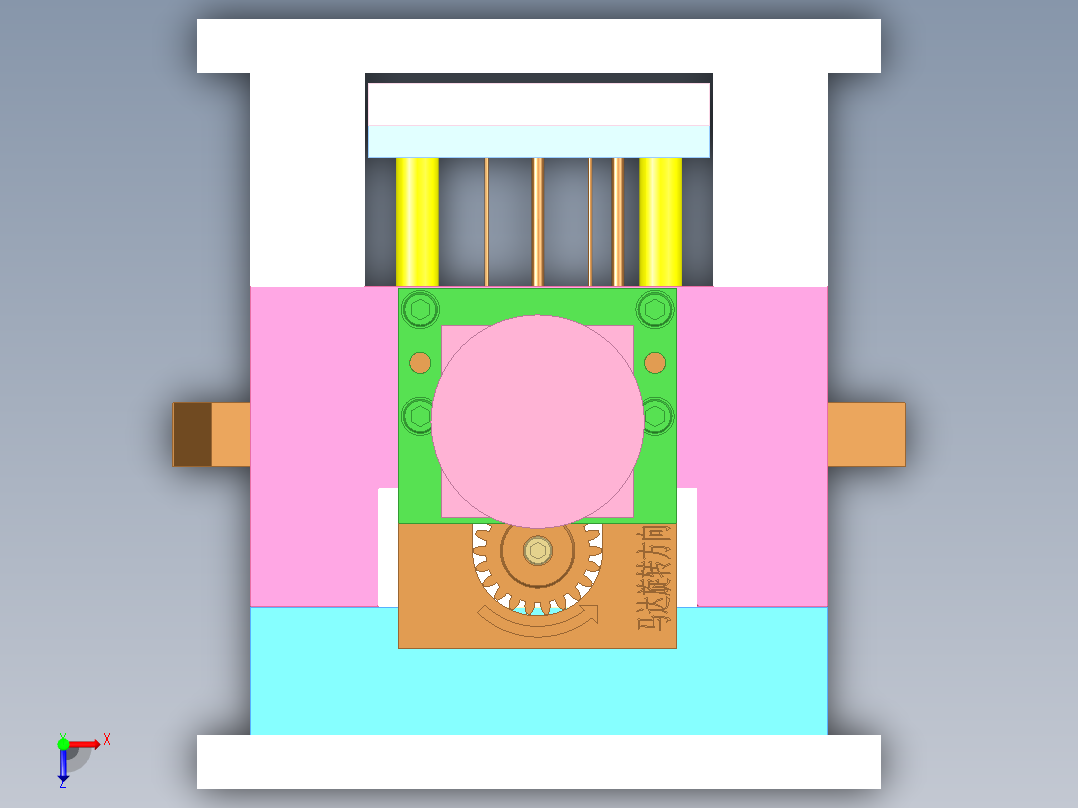 注塑模具、模具(42)俯视图