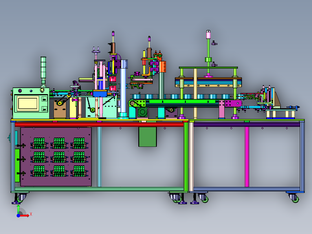 线盘纸管两端包边装置前视图