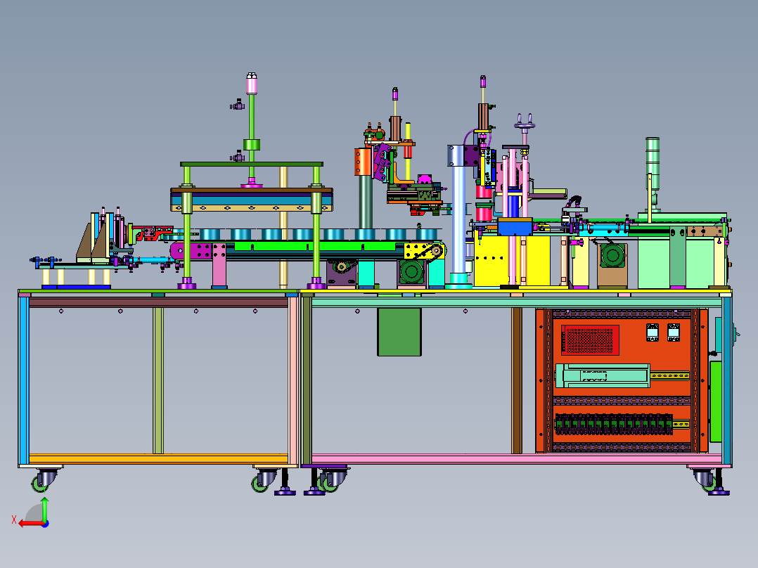 线盘纸管两端包边装置后视图