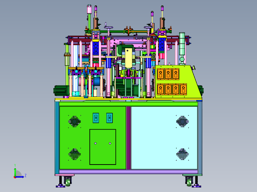 线盘纸管两端包边装置左视图