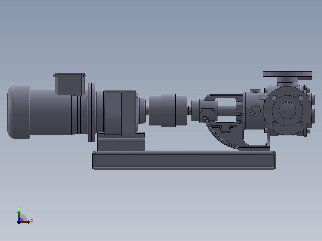 2“90°法兰外齿轮泵模型前视图