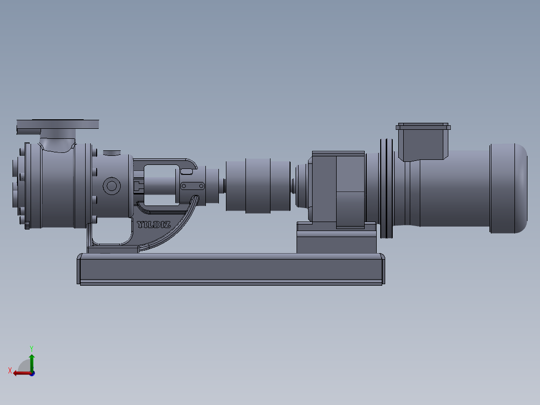 2“90°法兰外齿轮泵模型后视图
