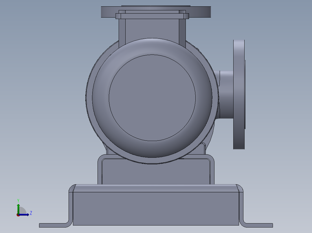 2“90°法兰外齿轮泵模型左视图