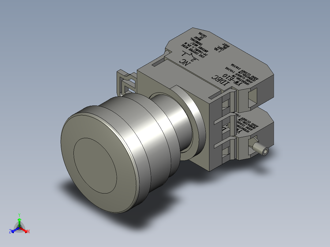 ZB5AS54C锁定式急停按钮头正等轴测图