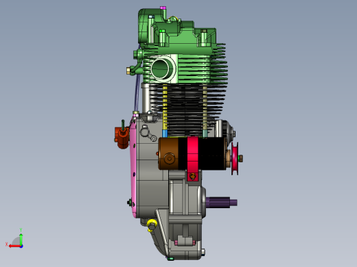 越野摩托车两冲程发动机总成后视缩略图