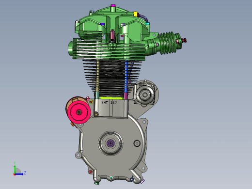 越野摩托车两冲程发动机总成左视缩略图