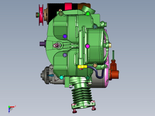越野摩托车两冲程发动机总成俯视缩略图