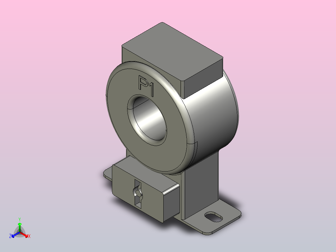 LMZW1-0.5 35电流互感器三维模型202011正等轴测图