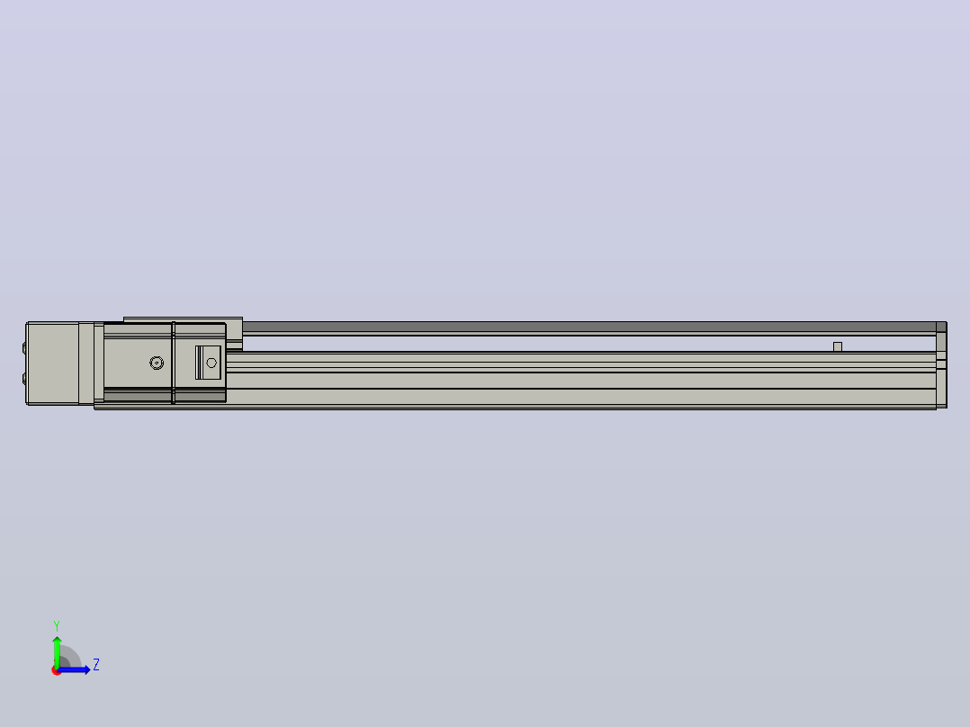 SYS12-BL-450-200W滚珠花健、支撑座、滚珠丝杠、交叉导轨、直线模组.STEP左视图