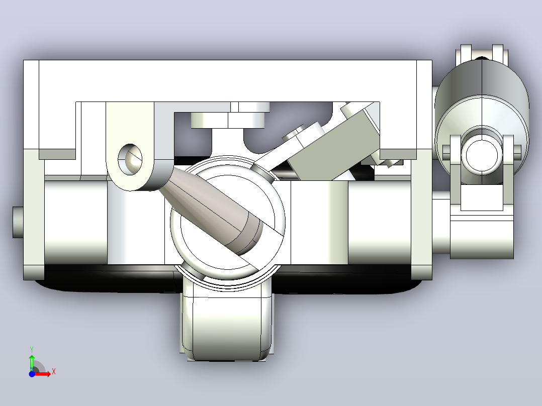 F16战斗机起落架简易模型3D图纸 STEP X_B格式前视图