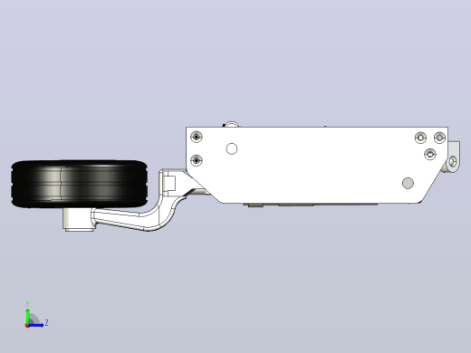 F16战斗机起落架简易模型3D图纸 STEP X_B格式左视缩略图