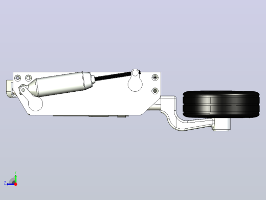 F16战斗机起落架简易模型3D图纸 STEP X_B格式右视缩略图