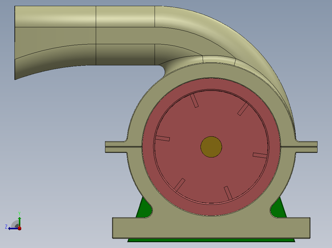 鼓风机组件右视图