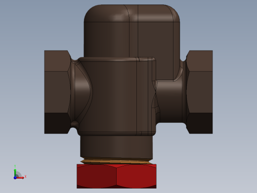 空气气压预扣阀3D数模图纸 Solidworks设计 附工程图前视缩略图
