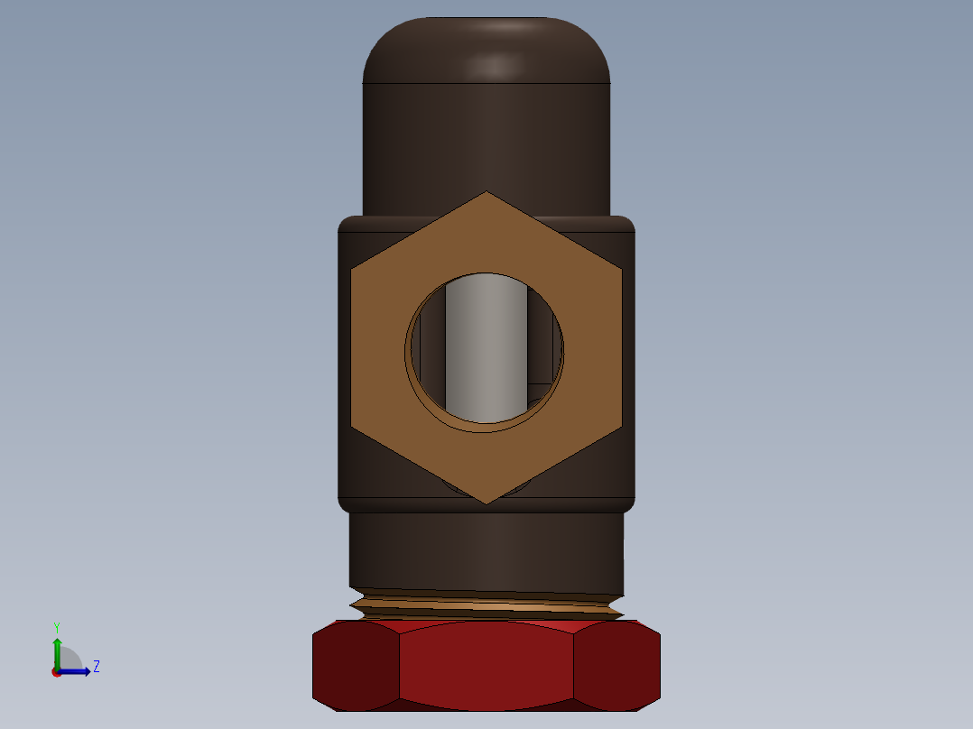 空气气压预扣阀3D数模图纸 Solidworks设计 附工程图左视图