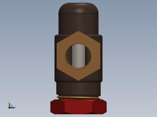 空气气压预扣阀3D数模图纸 Solidworks设计 附工程图左视缩略图