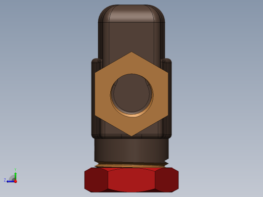 空气气压预扣阀3D数模图纸 Solidworks设计 附工程图右视缩略图