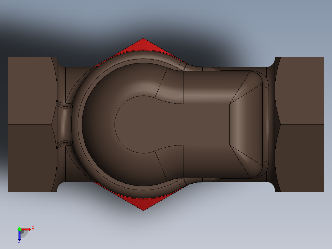 空气气压预扣阀3D数模图纸 Solidworks设计 附工程图俯视图