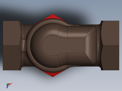 空气气压预扣阀3D数模图纸 Solidworks设计 附工程图俯视缩略图