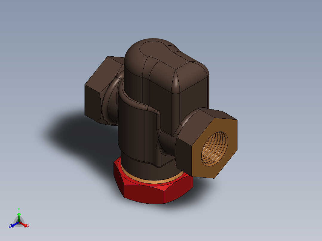 空气气压预扣阀3D数模图纸 Solidworks设计 附工程图正等轴测图