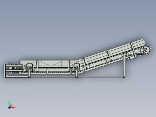 链式输送机3D模型前视缩略图