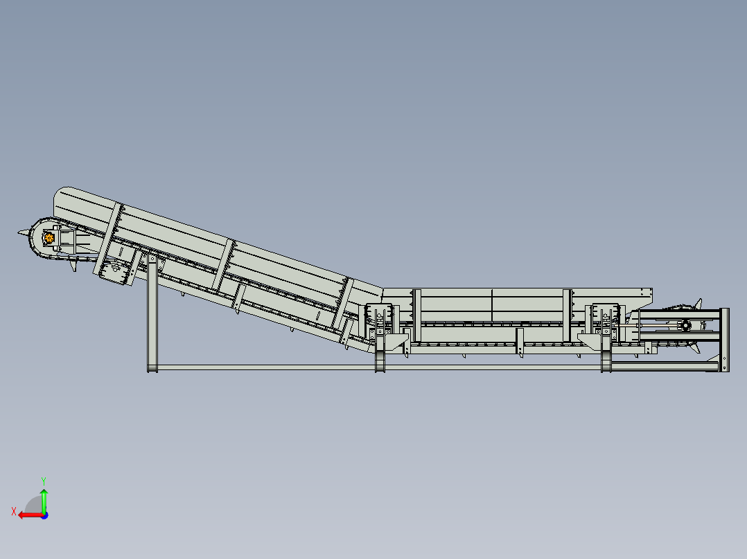 链式输送机3D模型后视图