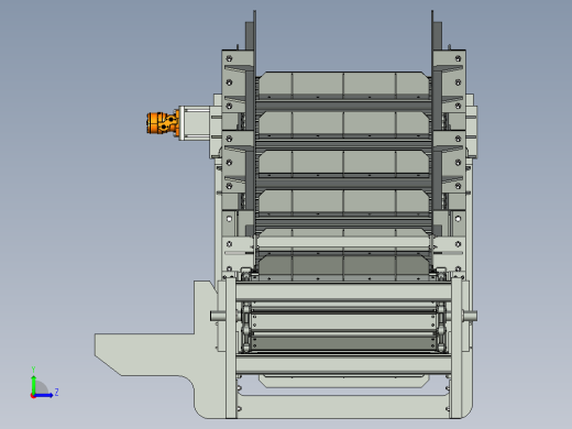 链式输送机3D模型左视缩略图