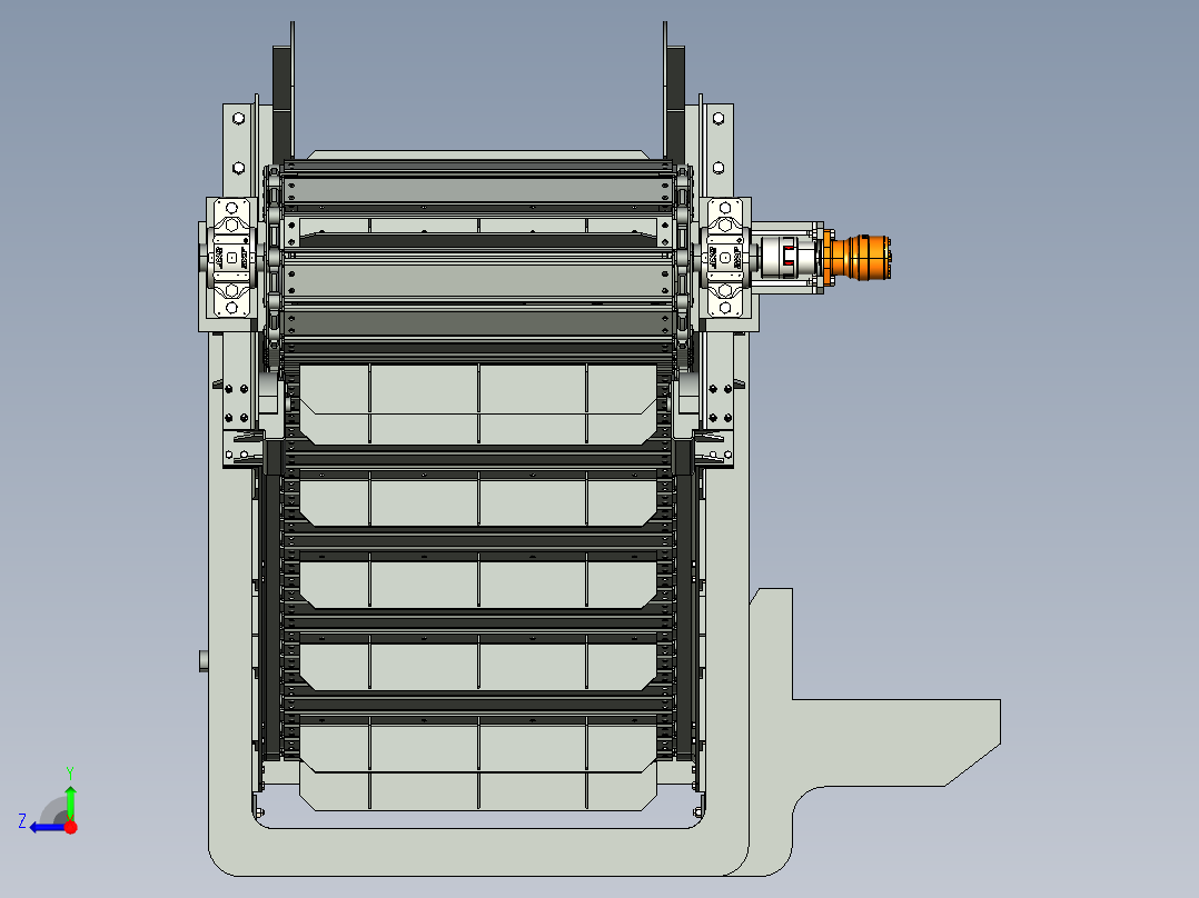 链式输送机3D模型右视图