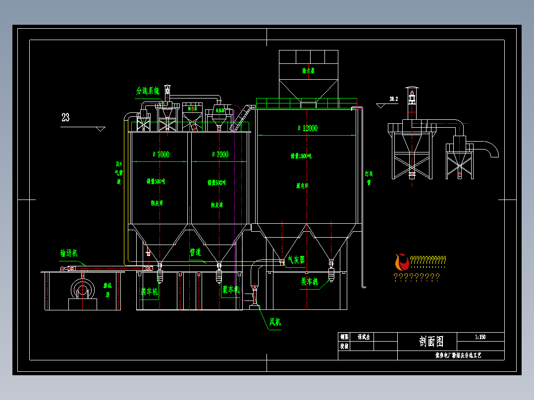 电厂粉煤灰分选(蜗轮式)工艺布置总图
